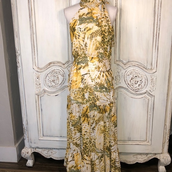 Strut & Bolt Waisted Ruffled Hemline Cut-In Sleeveless Maxi Dress Size Small - Picture 1 of 16